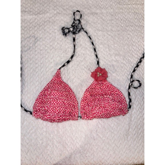 Hobie bikini top pink ruffle size medium - Picture 2 of 7